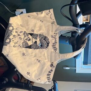 Stylish Cream and Black Tote Bag